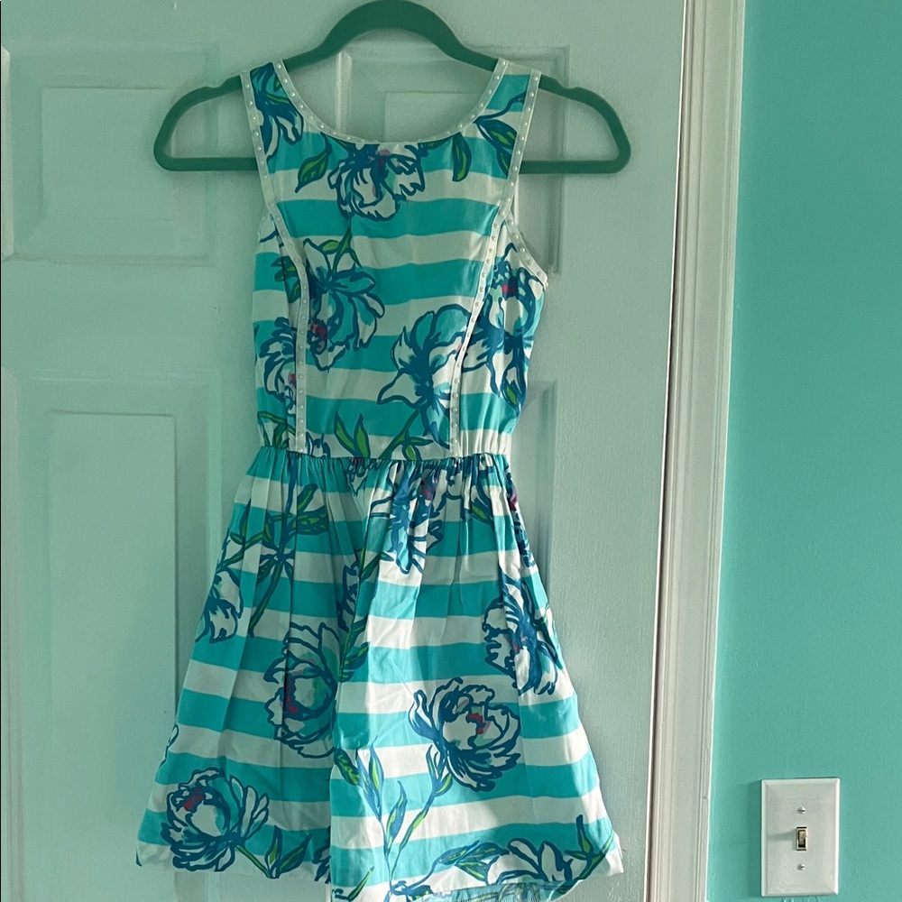 Lilly Pulitzer Vintage Blue and White Striped Kids Dress